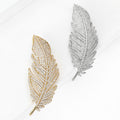Alloy Zircon Feather Brooch Pin For Suit Lapel Accessories view 3