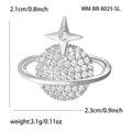 Gold Plated Alloy Planet Lapel Pin With Micro Zircon Brooch view 5