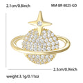 Gold Plated Alloy Planet Lapel Pin With Micro Zircon Brooch view 4