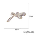 Copper Zircon Bowknot Lapel Pin For Sweater Cardigan Decoration Brooch view 5