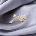Copper Zircon Bowknot Lapel Pin For Sweater Cardigan Decoration Brooch view 3