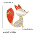 Alloy Zircon Fox Brooch Pin For Cute Animal Apparel view 5