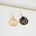 Vintage Black White Cat Floral Rose Enamel Alloy Drop Hook Earrings For Women Creative Cartoon Earrings view 4