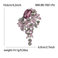 Alloy Glass Tassel Brooch Pin For Women's Suit And Shawl Decoration view 5