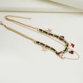 Christmas Multilayer Necklace With Snowman Cane Pendants, European American Multi Element Holiday Jewelry view 2