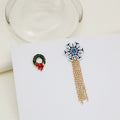 Christmas Tree Reindeer Bell Snowflake Tassel Brooch Alloy Enamel Holiday Lapel Pin view 3