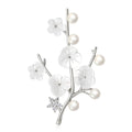 Alloy Pearl Zircon Plum Blossom Brooch Elegant Lapel Pin For Scarves view 2