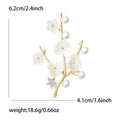 Alloy Pearl Zircon Plum Blossom Brooch Elegant Lapel Pin For Scarves view 6