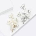 Alloy Pearl Zircon Plum Blossom Brooch Elegant Lapel Pin For Scarves view 3