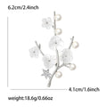 Alloy Pearl Zircon Plum Blossom Brooch Elegant Lapel Pin For Scarves view 5