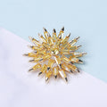 Alloy Micro Pave Zircon Snowflake Brooch For Elegant Collar Decoration view 2