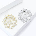 Alloy Zircon Hollow Wreath Brooch Pin For Women's Suit Decoration view 3