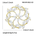 Alloy Zircon Hollow Wreath Brooch Pin For Women's Suit Decoration view 4