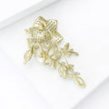 Gold Plated Alloy Rose Brooch Pin With Zircon And Pearl view 4
