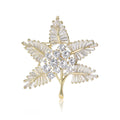 Alloy Zircon Hollow Maple Leaf Brooch Fashion Lapel Pin For Blazers view 5