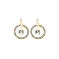 Elegant Gold Plated Round Hoop Rhinestone Crystal Stud Earrings For Women Sweet Minimalist Earrings view 5