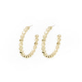 Elegant Textured Alloy C Shape Hoop Stud Earrings For Women Korean Minimalist Metal Circle Earrings view 5
