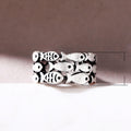 Vintage Distressed Wide Three Layer Small Fish Ring Cute Index Finger Jewelry For Women view 5
