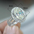 Classic Oval Egg Shape Zircon Wedding Ring For Women, New Engagement And Proposal Band view 2