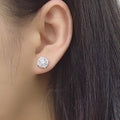 Elegant Crystal Flower Zircon Stud Earrings Korean Japanese Simple Fashion Ear Jewelry view 4