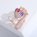 Alloy Zircon Cocktail Glass Brooch Pin For Fashion Lapel Decoration view 3