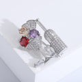 Alloy Zircon Cocktail Glass Brooch Pin For Fashion Lapel Decoration view 4