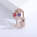 Alloy Zircon Cocktail Glass Brooch Pin For Fashion Lapel Decoration view 6