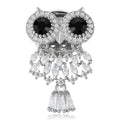 Alloy Zircon Owl Brooch Pin For Cute Animal Clothing Accessories view 1