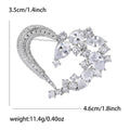 Copper Zircon Heart Brooch For Women's Suits And Dresses view 4