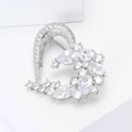 Copper Zircon Heart Brooch For Women's Suits And Dresses view 3