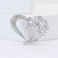 Copper Zircon Heart Brooch For Women's Suits And Dresses view 2