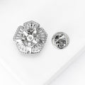 Alloy Zircon Flower Brooch Pin For Suit Cardigan Clothing Closure view 4