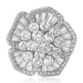 Alloy Zircon Flower Brooch Pin For Suit Cardigan Clothing Closure view 1