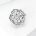 Alloy Zircon Flower Brooch Pin For Suit Cardigan Clothing Closure view 2