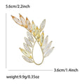 Copper Zircon Olive Branch Brooch Pin For Elegant Suits view 6