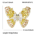 Alloy Micro Pave Zircon Butterfly Brooch Pin For Formal Dresses view 5