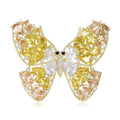 Alloy Micro Pave Zircon Butterfly Brooch Pin For Formal Dresses view 2