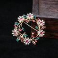 Alloy Zircon Floral Wreath Brooch Pin For Collar Decoration view 4
