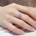 Fashion Square Cubic Zirconia Platinum Color Ring For Women Full Pave Engagement Proposal Jewelry view 4