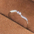 Creative Copper Willow Leaf Ring For Women, European Fashion Pinky Engagement Jewelry view 1