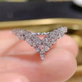 European American V Shaped Micro Pave Zircon Ring For Women Princess Engagement Promise Ring view 3