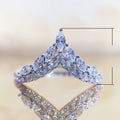 European American V Shaped Micro Pave Zircon Ring For Women Princess Engagement Promise Ring view 5
