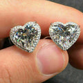 Minimalist Heart Shape Zircon Stud Earrings Sweet Womens Ear Piercing Jewelry view 2