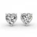 Minimalist Heart Shape Zircon Stud Earrings Sweet Womens Ear Piercing Jewelry view 4