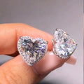 Minimalist Heart Shape Zircon Stud Earrings Sweet Womens Ear Piercing Jewelry view 3