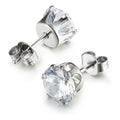 Trendy Simple Hexagon Prong Set Zircon Stud Earrings Elegant Commuter Ear Jewelry view 4
