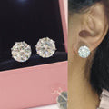 Trendy Simple Hexagon Prong Set Zircon Stud Earrings Elegant Commuter Ear Jewelry view 2