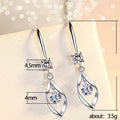 Water Drop Zircon Tassel Hook Earrings For Women, Rotating Slim Face Copper Drop Earrings view 5