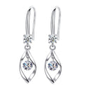 Water Drop Zircon Tassel Hook Earrings For Women, Rotating Slim Face Copper Drop Earrings view 2