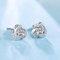 Korean Style Flower Zircon Stud Earrings For Women Fashion Floral Ear Jewelry view 4